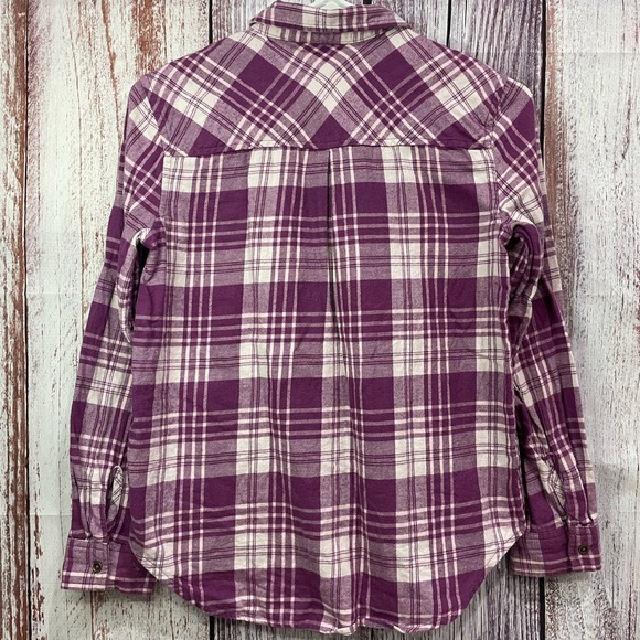 SO Girls Cotton Flannel Magenta & White Plaid Long Sleeve Size Large 10/12 #5018 - Picture 2 of 12